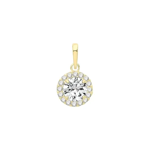 9ct Yellow Gold Ladies' Cz Pendant 7.5 X 7.5mm